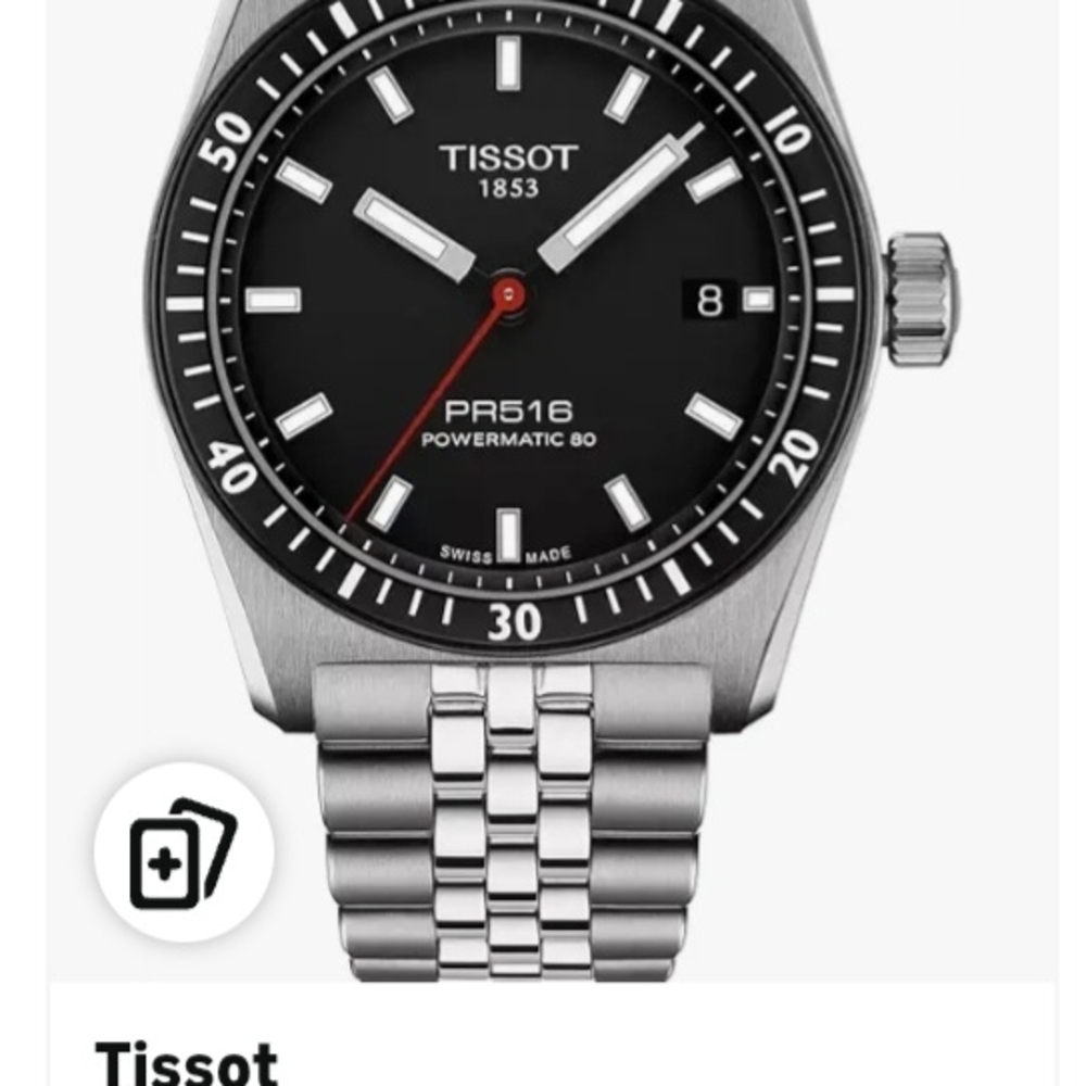 Tissot PR516 Powermatic 80 Black and Silver Watch